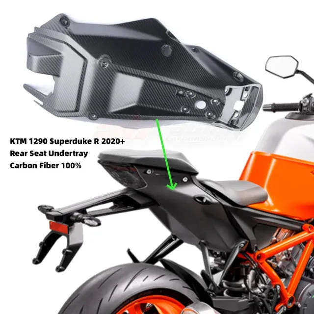Tail Rear Seat Undertray Trim Cowling in 100% Carbon Fiber For KTM 1290 Superduke R SDR 2020 2023 Full Carbon Fiber 100%