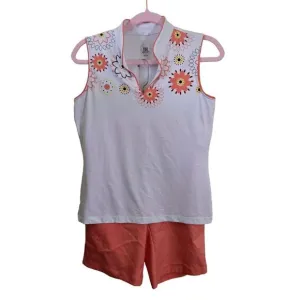 Tail White Label Golf Sleeveless Floral Top Matching Shorts Size S/6