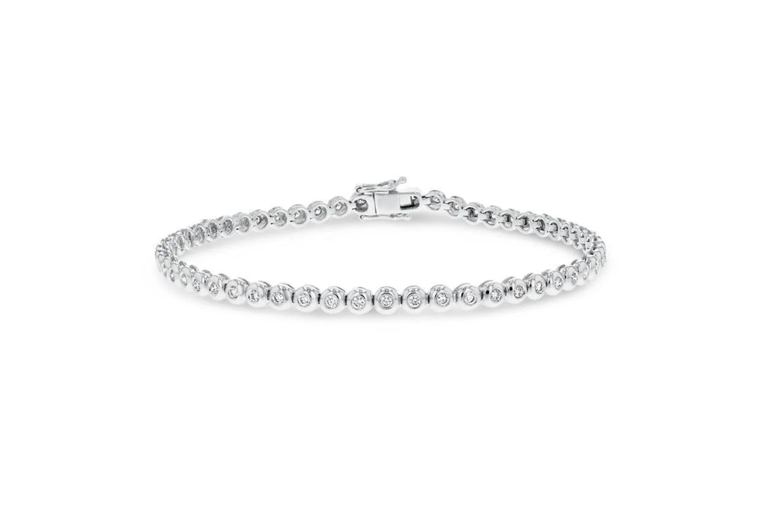 Tennis Bracelet Diamond,18K White Gold, 1.04 Carats
