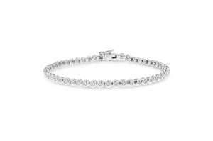 Tennis Bracelet Diamond,18K White Gold, 1.04 Carats