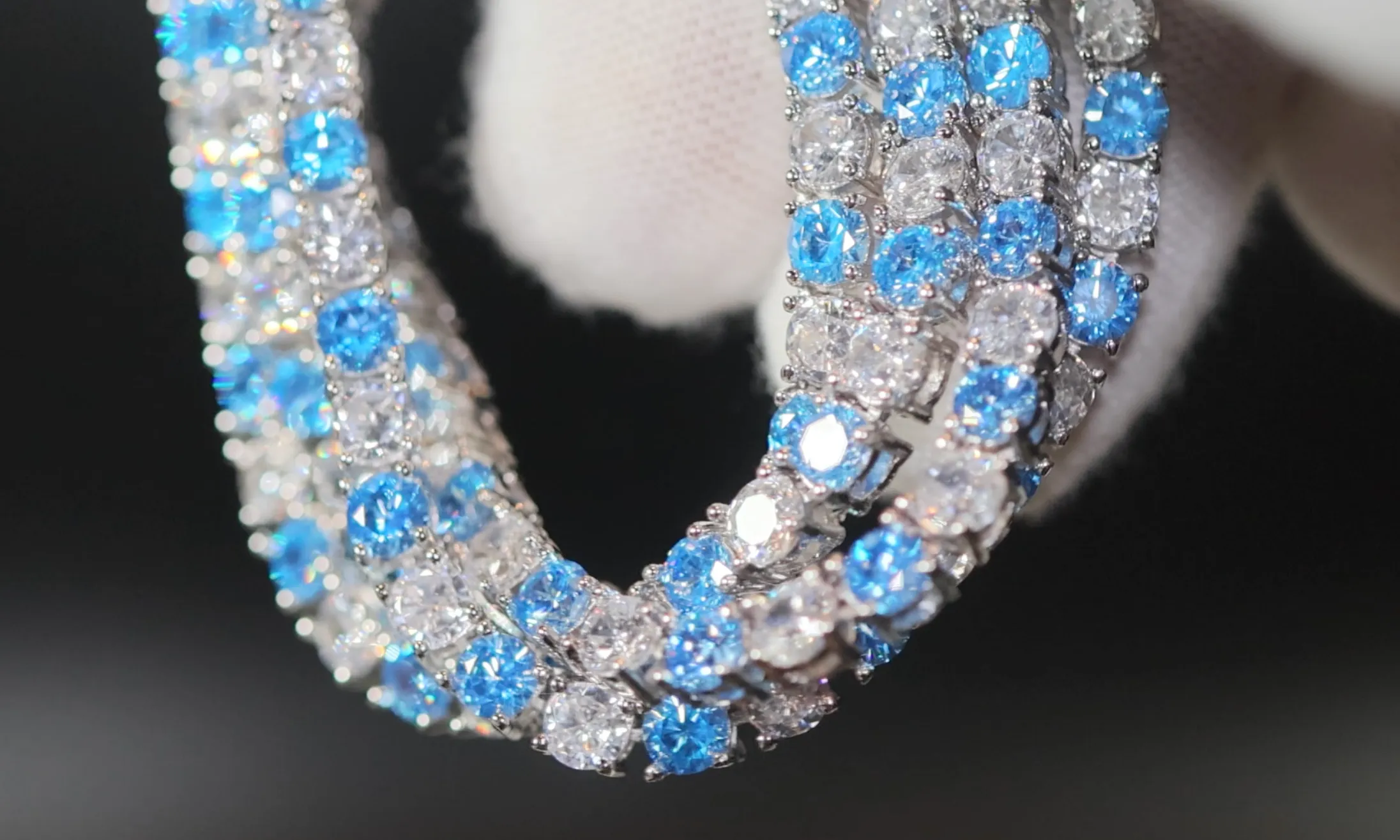Tennis Chain | Blue Diamond Tennis Chain | Tennis Necklace | Mens Tennis Chain | Womens Tennis Chain | Diamond Tennis Chain | Iced Out Chain