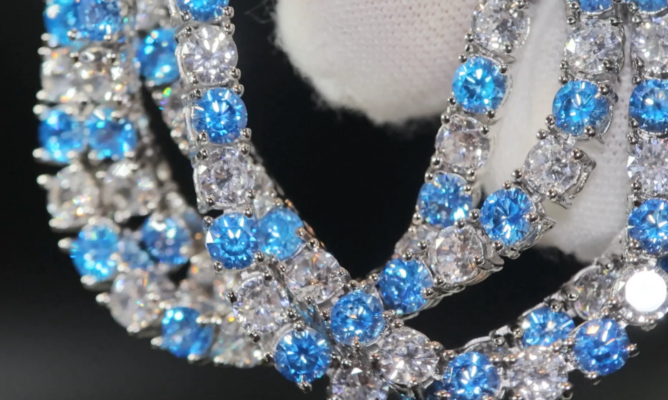 Tennis Chain | Blue Diamond Tennis Chain | Tennis Necklace | Mens Tennis Chain | Womens Tennis Chain | Diamond Tennis Chain | Iced Out Chain
