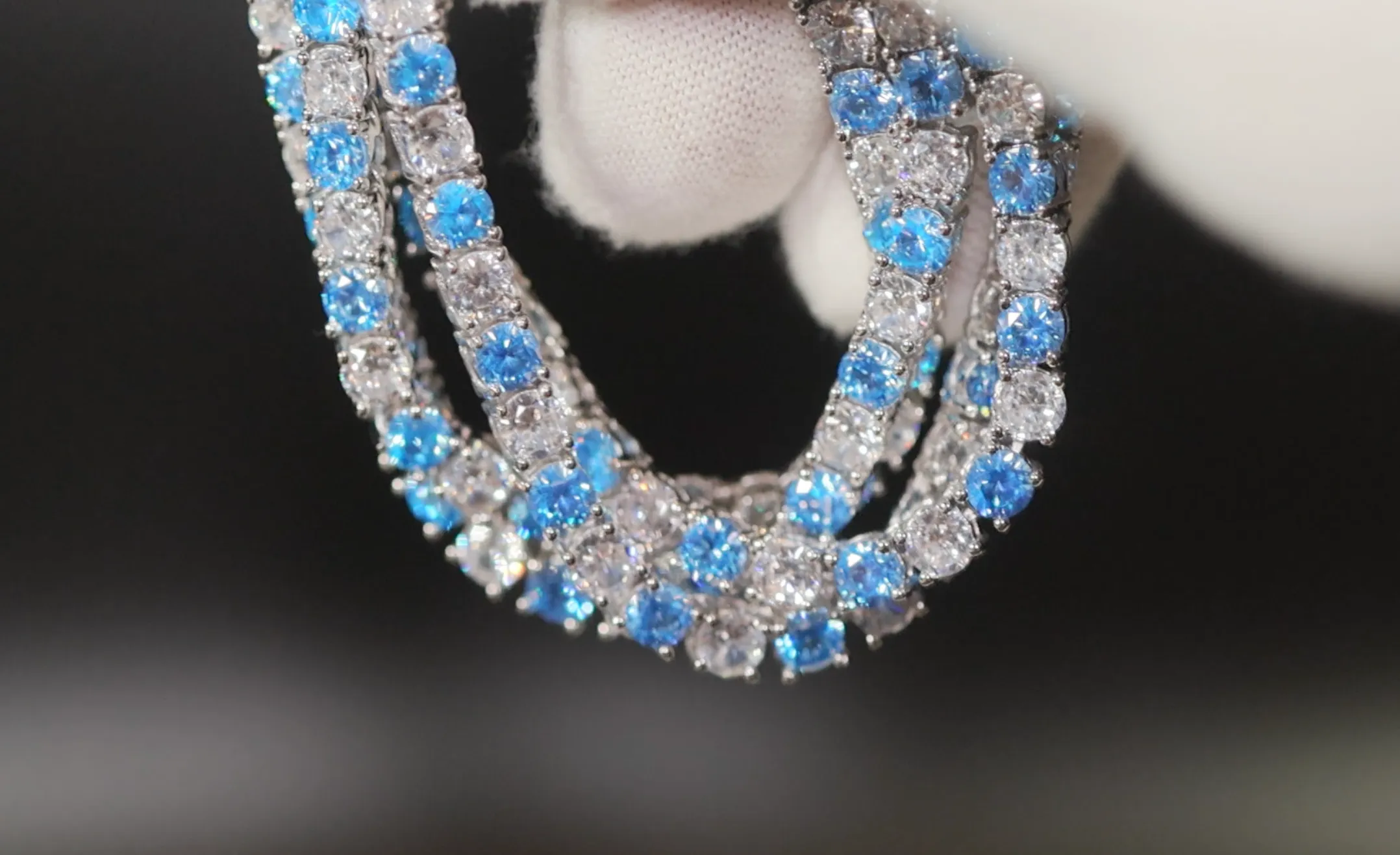 Tennis Chain | Blue Diamond Tennis Chain | Tennis Necklace | Mens Tennis Chain | Womens Tennis Chain | Diamond Tennis Chain | Iced Out Chain