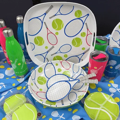 Tennis Salad Bowl and Racquet Salad Servers