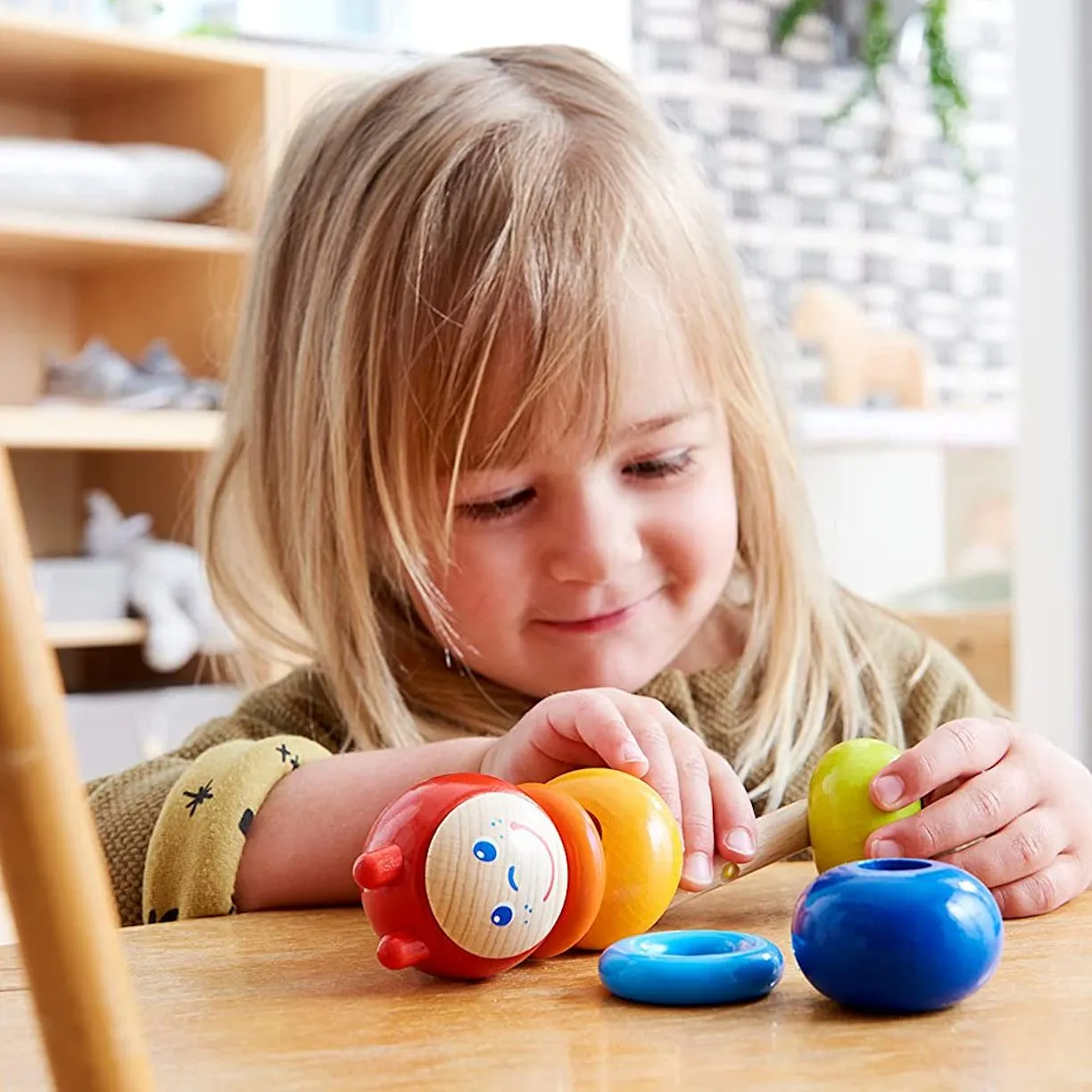 Threading Caterpillar by HABA, Made in Germany, Ages 2 