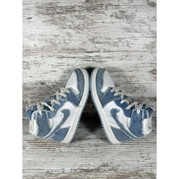 Toddler Nike Air Jordan 1 High OG Denim Blue/White Sneakers Sz 9C