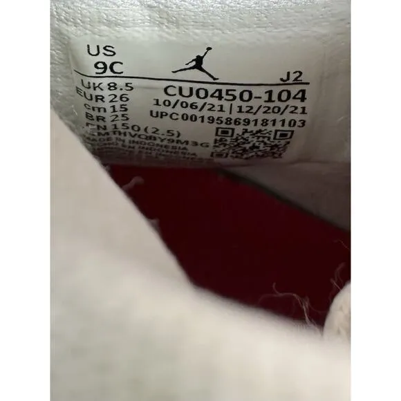 Toddler Nike Air Jordan 1 High OG Denim Blue/White Sneakers Sz 9C