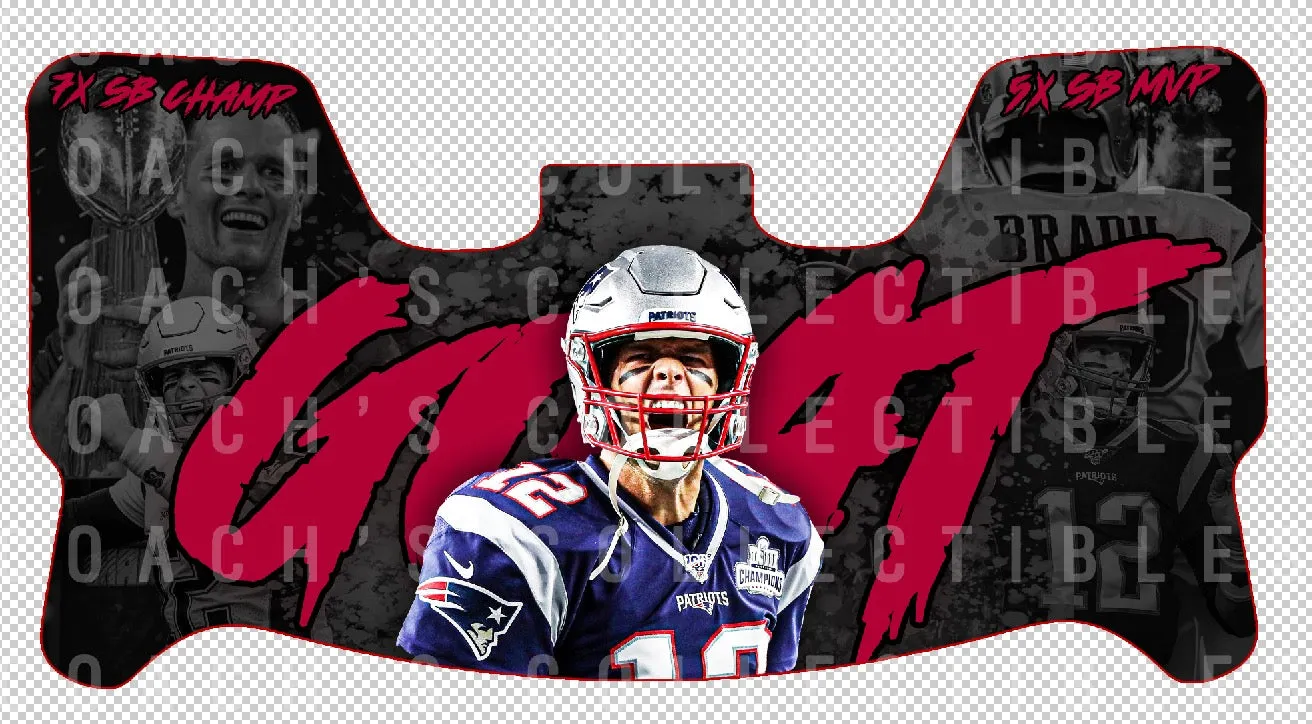 Tom Brady Custom Visor for Any Full Size Riddell Helmet (Universal Fit)