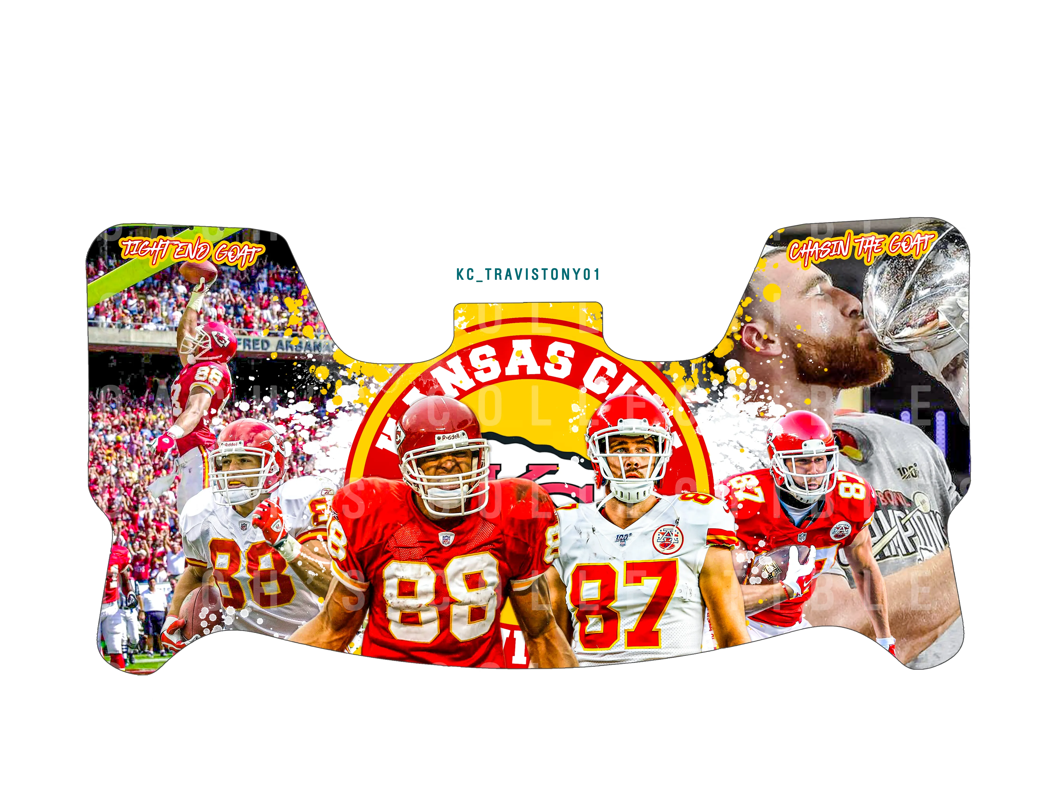 Travis Kelce & Tony Gonzalez Custom Visor for Any Full Size Riddell Helmet (Universal Fit)