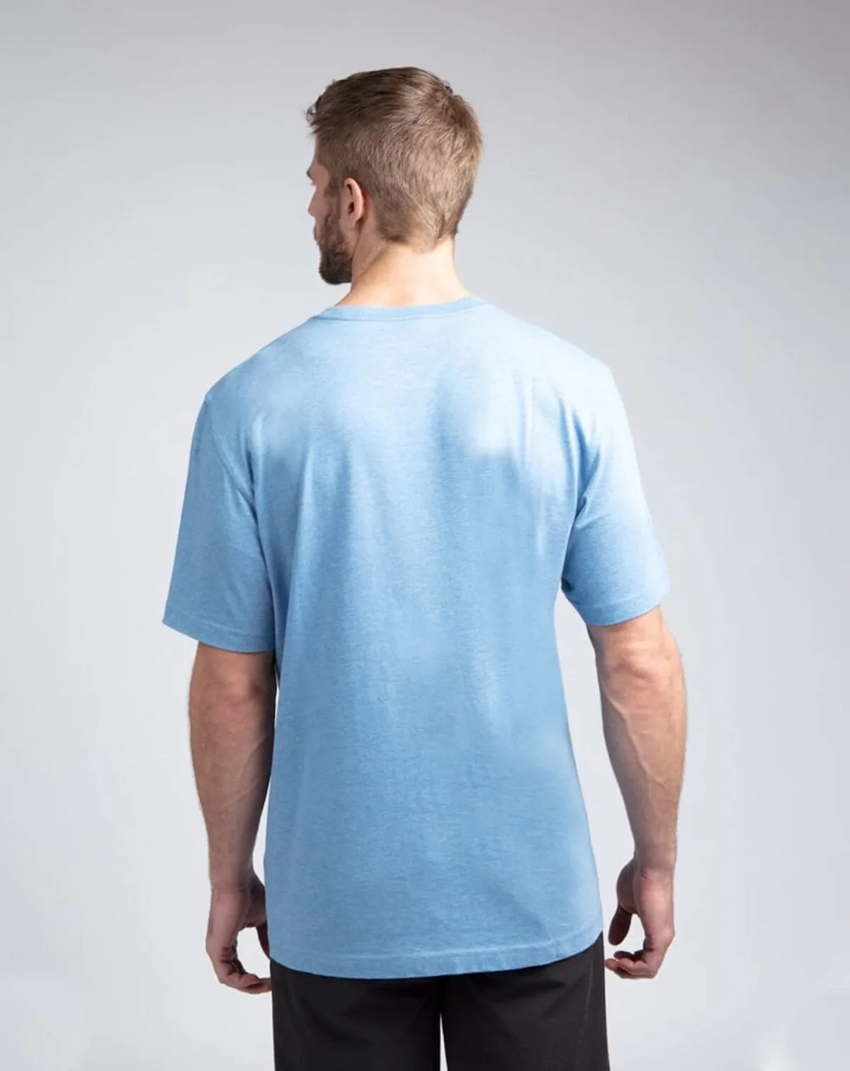 TRAVIS MATHEW MENS DAD BOD T-SHIRT - HEATHER BLUE