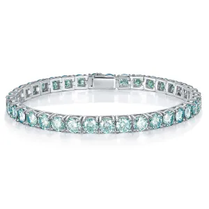 Turquoise Moissanite Tennis Bracelet