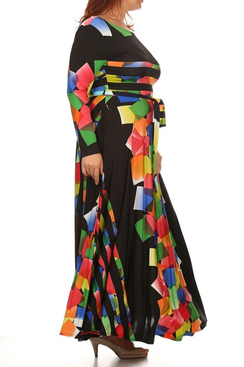 Venezia Design Colorful Weekend Plus Size Dress