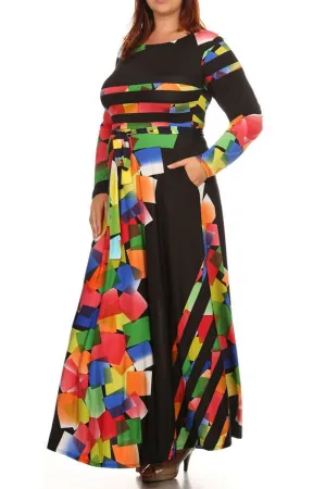 Venezia Design Colorful Weekend Plus Size Dress