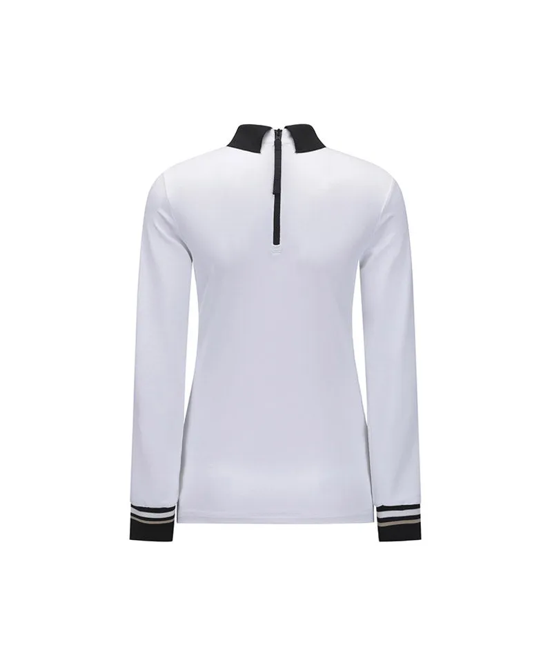 Vice Golf Atelier Women's Back Zip Point Long Sleeve T-Shirt - White