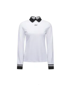 Vice Golf Atelier Women's Back Zip Point Long Sleeve T-Shirt - White