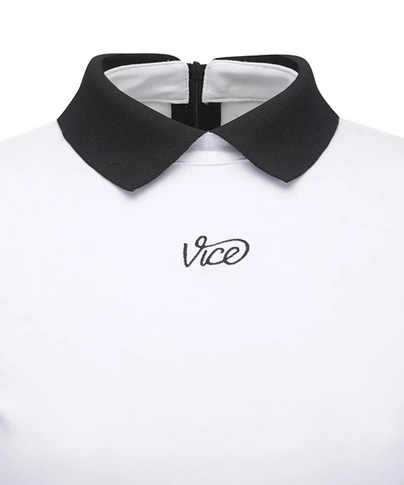 Vice Golf Atelier Women's Back Zip Point Long Sleeve T-Shirt - White