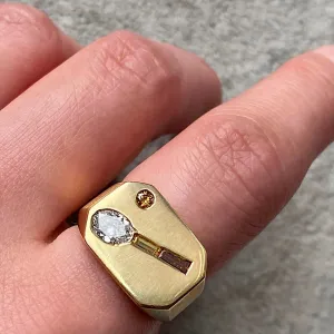 Vintage Diamond 'Tennis Racquet' Ring