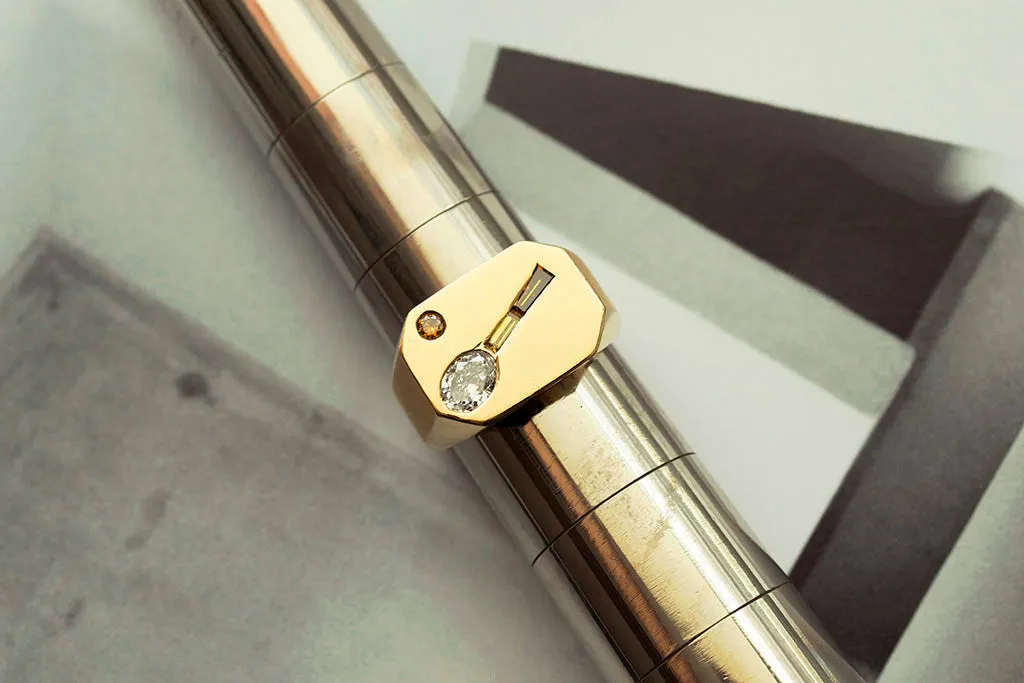 Vintage Diamond 'Tennis Racquet' Ring