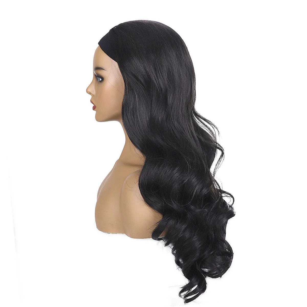 Viviabella Long Headband Wigs for Black Women Natural Looking Synthetic Wig with Headband Heat Resistant