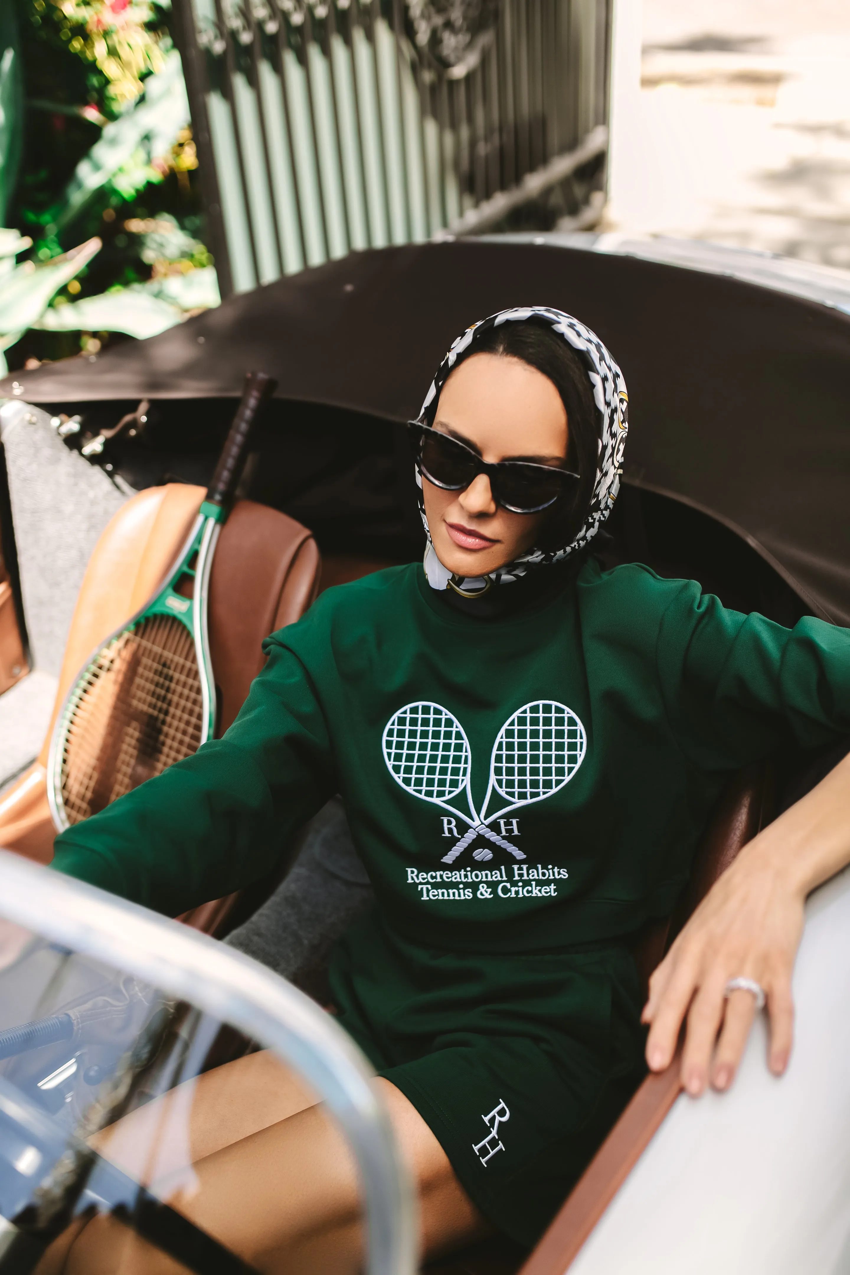Williams Cropped Crew in Green
