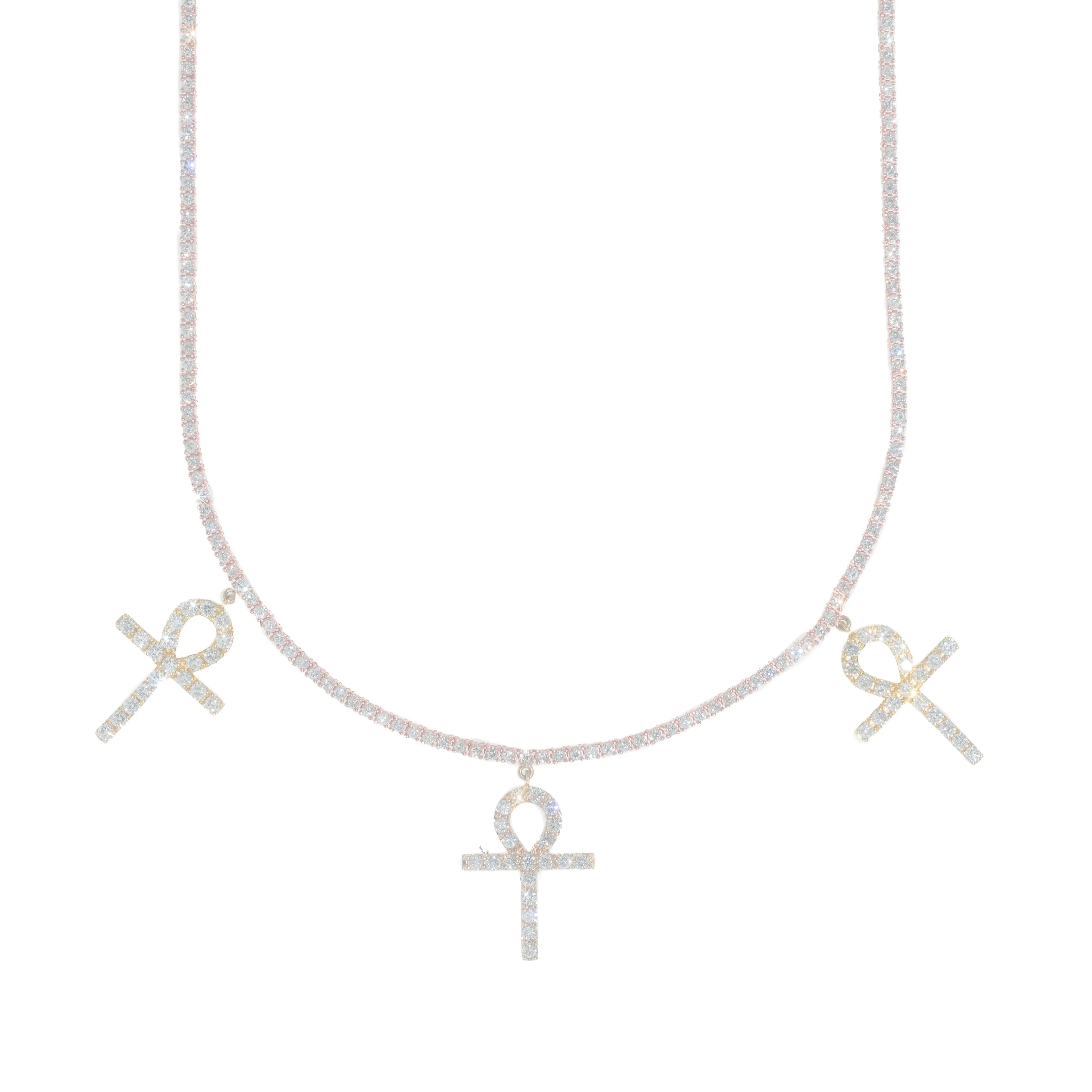 Woman's Tennis Chain With Crosses