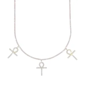 Woman's Tennis Chain With Crosses