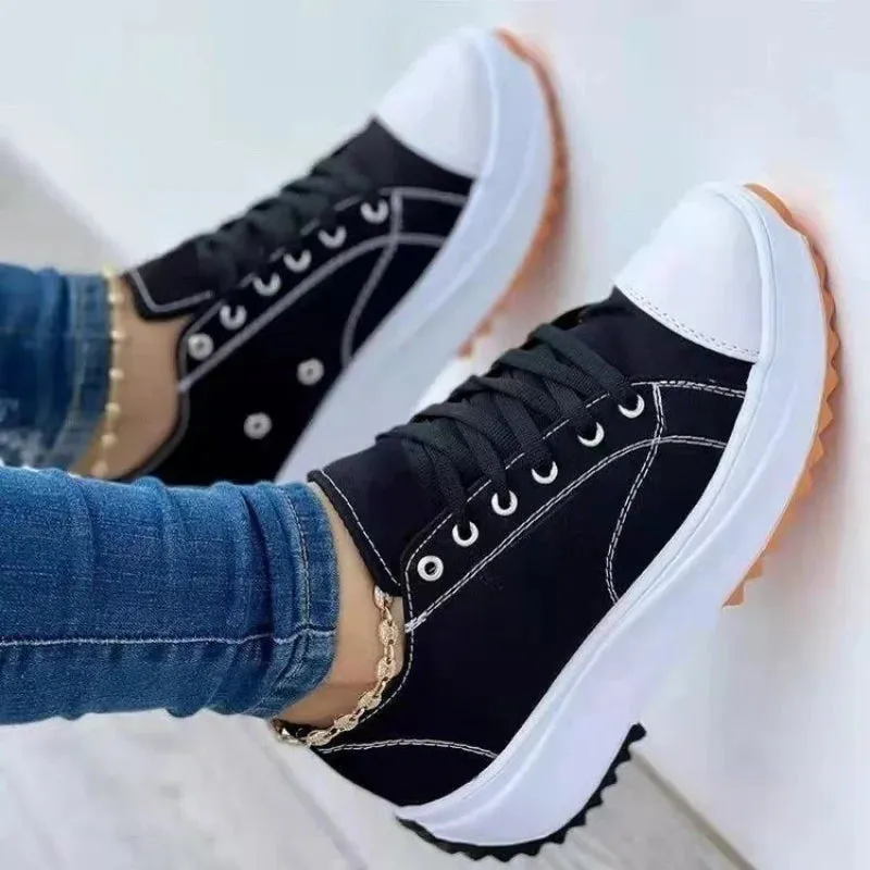 Women Casual Shoes Plus Size Sneakers For Women Platform Sport Shoes Female Lace up Tennis Shoes