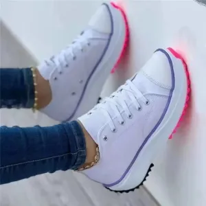 Women Casual Shoes Plus Size Sneakers For Women Platform Sport Shoes Female Lace up Tennis Shoes