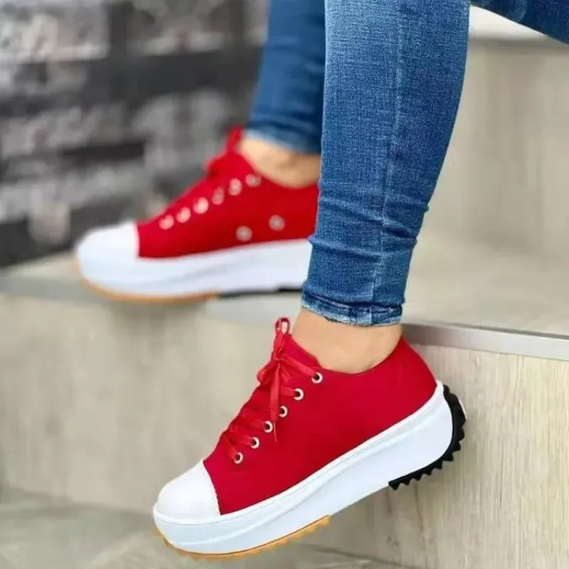 Women Casual Shoes Plus Size Sneakers For Women Platform Sport Shoes Female Lace up Tennis Shoes