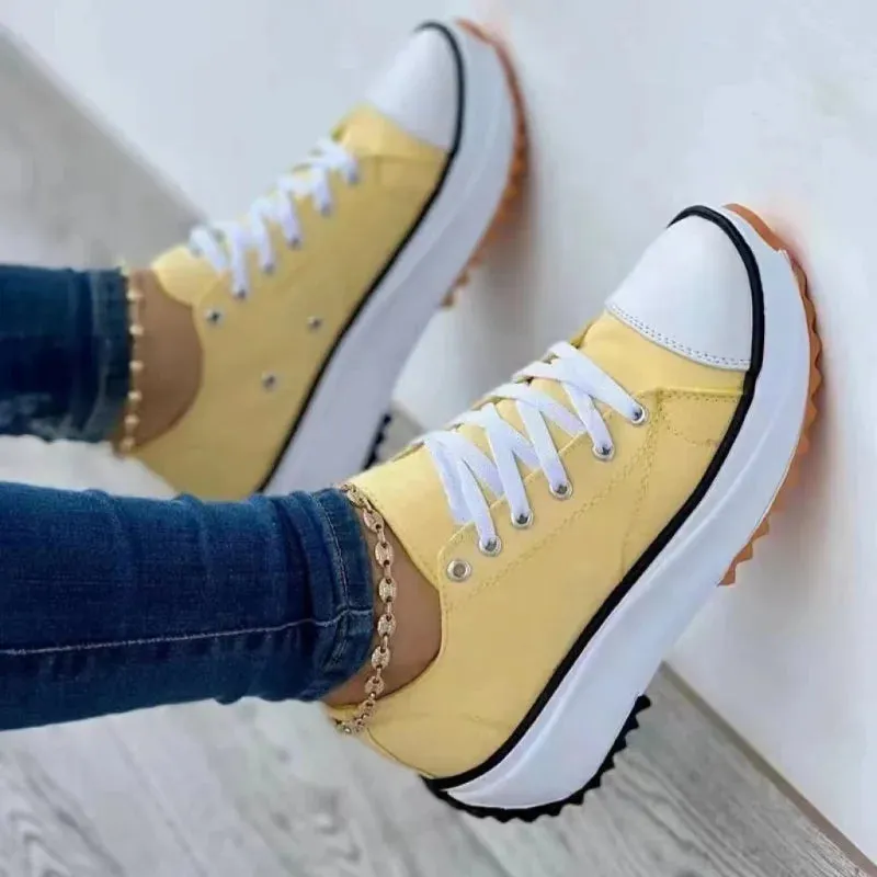 Women Casual Shoes Plus Size Sneakers For Women Platform Sport Shoes Female Lace up Tennis Shoes