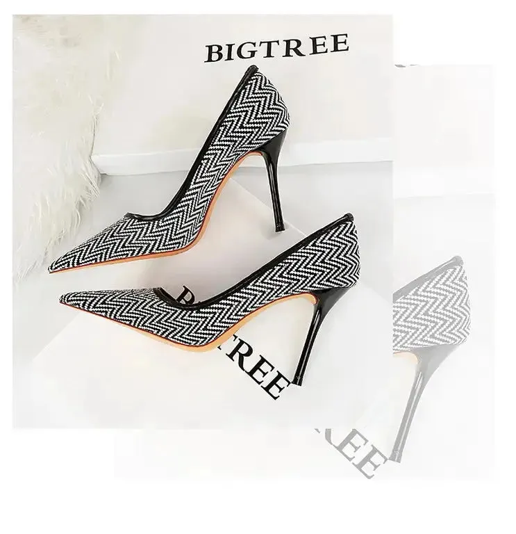 Women Pumps Luxury Mesh Shoes Pointed-toe Shoes Wrap-toe Shallow High Heel Pumps For Ladies Annual Meeting Shoes