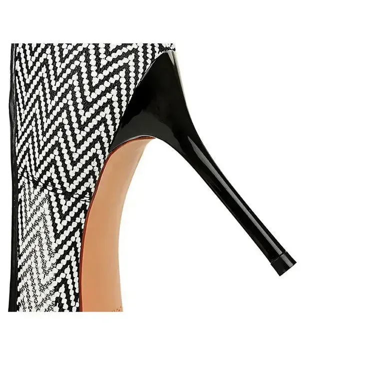 Women Pumps Luxury Mesh Shoes Pointed-toe Shoes Wrap-toe Shallow High Heel Pumps For Ladies Annual Meeting Shoes
