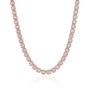 Women's Baguette Clustered Tennis Chain - 8mm