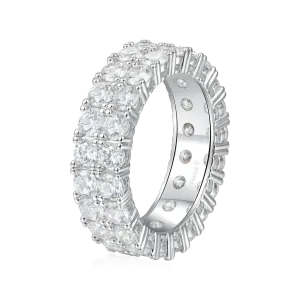 Women's Iced Double Row Tennis Ring - 6mm