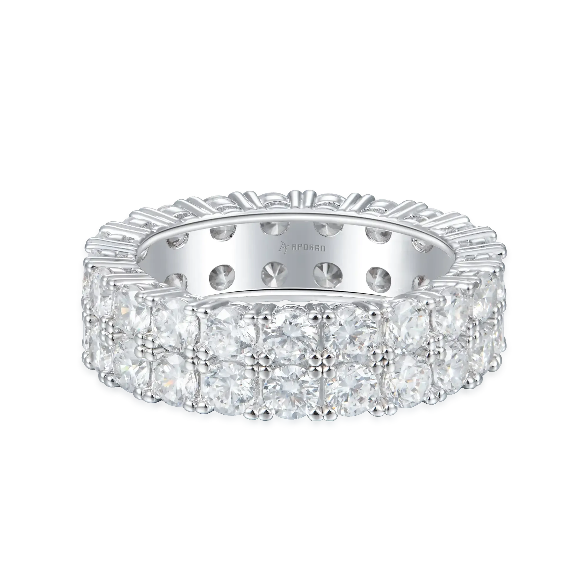 Women's Iced Double Row Tennis Ring - 6mm