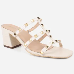 Women's "LISACONE" Stud Adorned Block Heeled Sandals