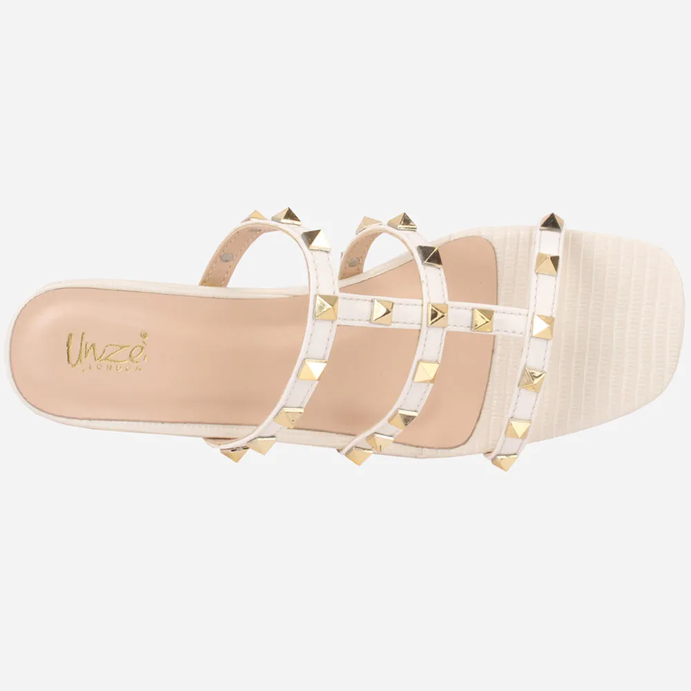 Women's "LISACONE" Stud Adorned Block Heeled Sandals