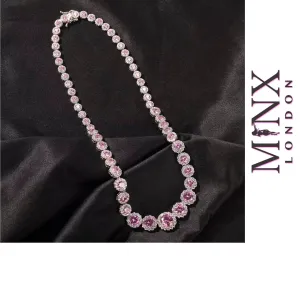 Womens Tennis Chain | Pink Diamond Necklace | Pink Diamond Tennis Chain | Womens Diamond Necklace | Women Tennis Necklace | Wedding Necklace